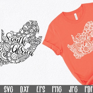 File SVG Sud Africa - File di taglio SVG Mandala Sud Africa - Clip Art Mandala - Stampa artistica - File SVG Mandala Sud Africa - File di sublimazione
