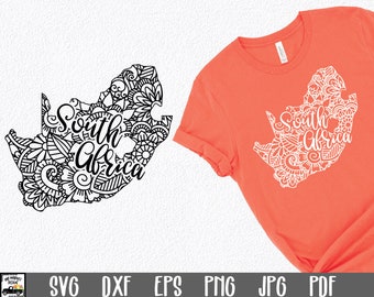 South Africa SVG File  - South Africa Mandala SVG Cut File - Mandala Clip Art - Art Print - Mandala South Africa SVG File - Sublimation File