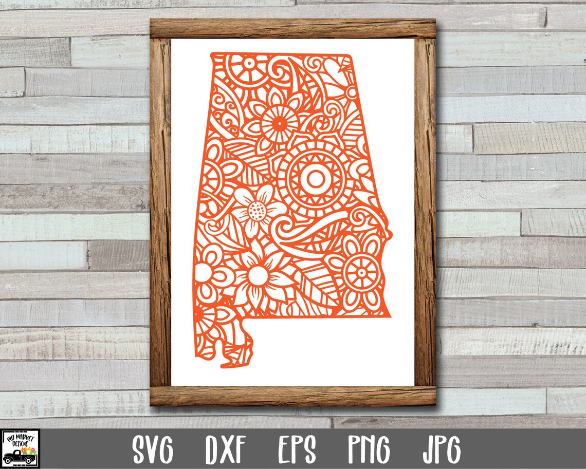 Download Alabama SVG File Alabama State Mandala SVG File Alabama | Etsy