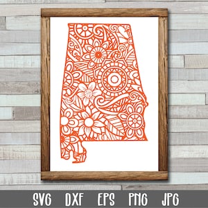 Alabama SVG File - Alabama State Mandala SVG File - Alabama Mandala SVG File - Mandala Alabama State Svg - State Clip Art - Art Print