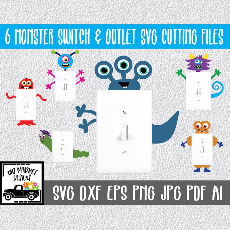Monster Light Switch and Outlet SVG Cut File Bundle Wall Etsy