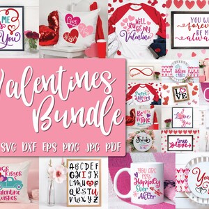 Valentines Day SVG Bundle - 25 Valentine SVG Cut Files - Clip Art - Printable Art Print - Cutting Files - Valentine SVG Bundle - Sublimation