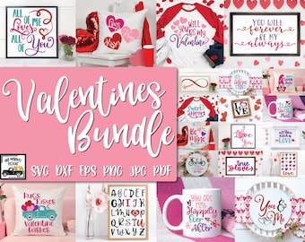 Valentines Day SVG Bundle - 25 Valentine SVG Cut Files - Clip Art - Printable Art Print - Cutting Files - Valentine SVG Bundle - Sublimation