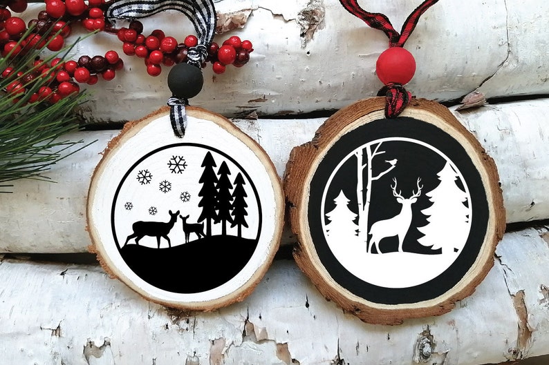 Christmas Ornaments SVG File 10 Christmas SVG Files Round  Etsy