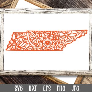 Tennessee SVG-bestand - Tennessee staat Mandala SVG-bestand - Tennessee Mandala SVG-bestand - Mandala staat Svg - staat illustraties - Art Print
