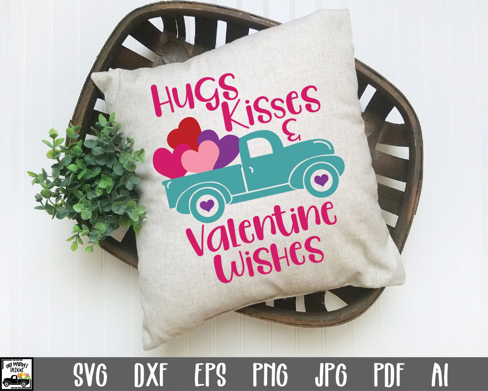 Valentine SVG Cut File - Hugs Kisses & Valentine Wishes SVG File - Clip ...