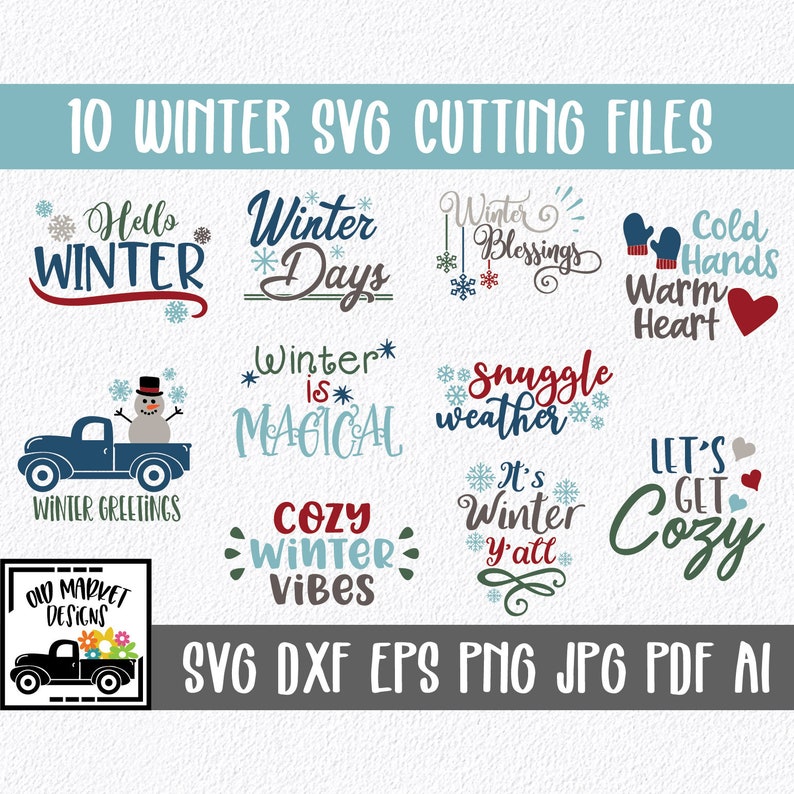 Winter SVG Cut file Bundle 10 Christmas SVG Cut Files Clip | Etsy