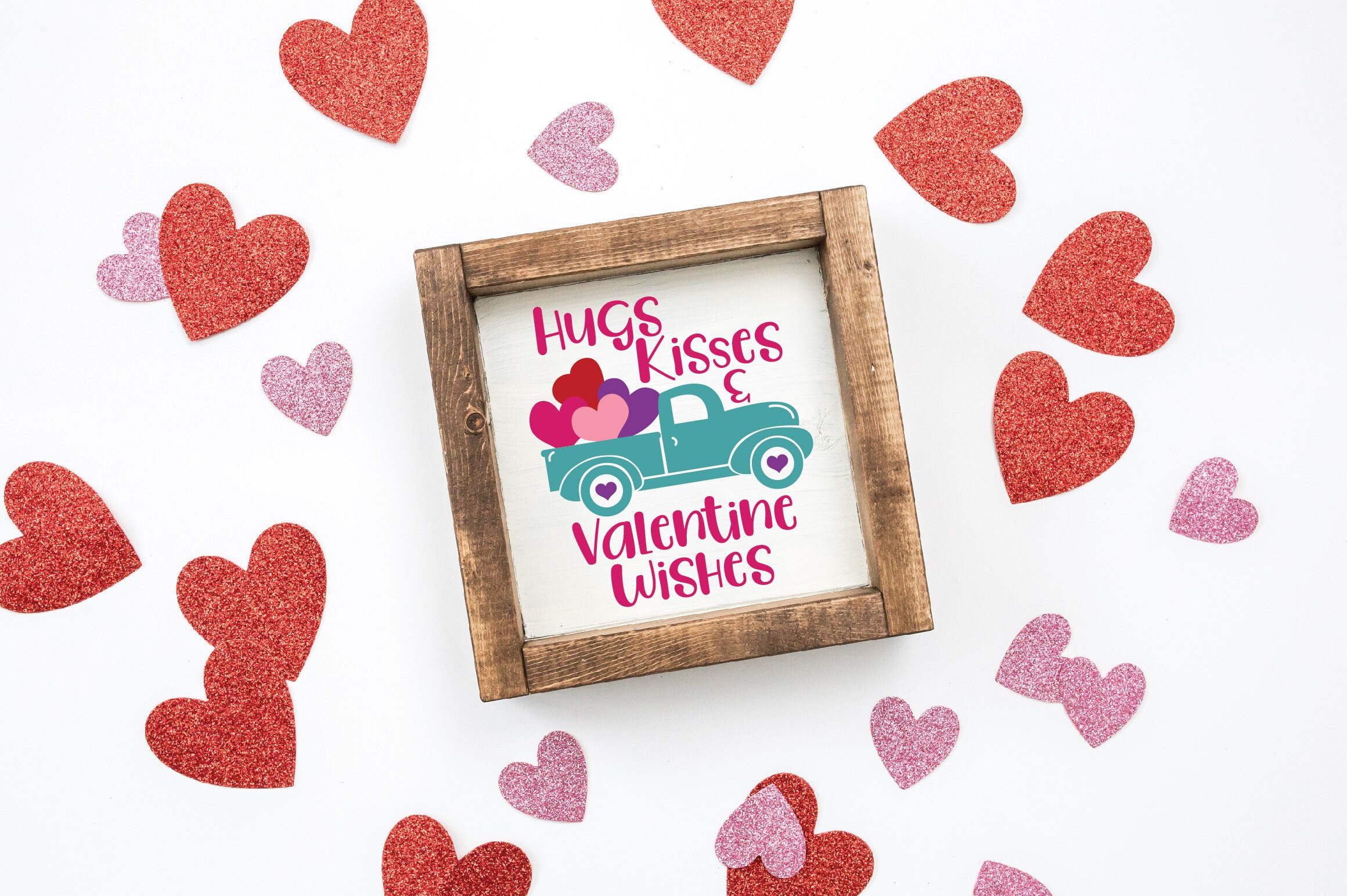 Valentine SVG Cut File - Hugs Kisses & Valentine Wishes SVG File - Clip ...