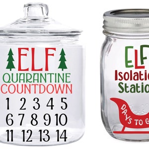 Elf Quarantine Jar Bundle - Elf Quarantine SVG File - Christmas Elf ...