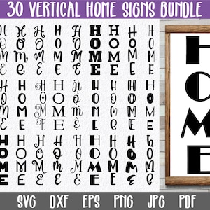 Vertical Home SVG Bundle - 30 Home Sign SVG Files - Home Bundle - Farmhouse Home Sign SVG - Home Sign SvG - Home Cut File