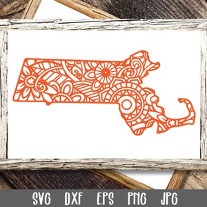 Massachusetts SVG File - State Mandala SVG File - Massachusetts Mandala SVG File - Mandala State Svg - State Clip Art - Art Print