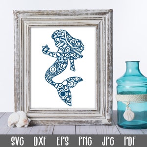 Mermaid Mandala SVG File - Mandala Mermaid SVG Cut File - Clip Art - Printable Art Print - Cutting Files - Mermaid Cut File - Design 2