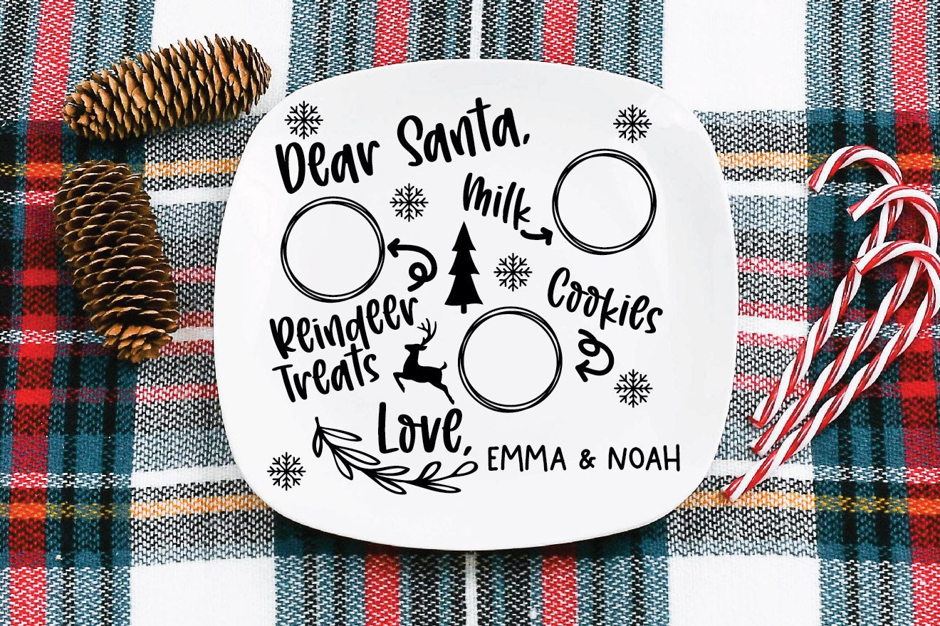 Santa Cookie Plates SVG Christmas SVG Bundle Dear Santa - Etsy