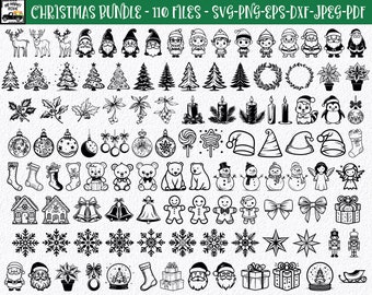 Christmas SVG Bundle - 110 Christmas SVG Files - Christmas Clipart - Christmas SVG Cut Files - Christmas Svg Files for Cricut