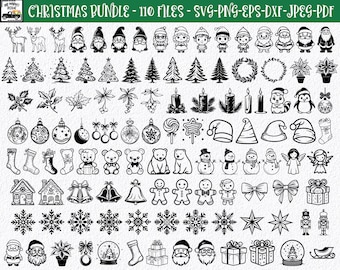 Christmas SVG Bundle - 110 Christmas SVG Files - Christmas Clipart - Christmas SVG Cut Files - Christmas Svg Files for Cricut