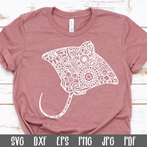 Stingray Mandala SVG File - Mandala Stingray SVG Cut File - Clip Art - Printable Art Print - Cutting Files - Stingray Cut File
