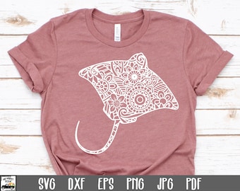 Stingray Mandala SVG File - Mandala Stingray SVG Cut File - Clip Art - Printable Art Print - Cutting Files - Stingray Cut File