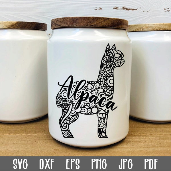 Alpaca SVG File - Alpaca Mandala SVG Cut File - Clip Art - Printable Art Print - Cutting Files - Alpaca Cut File - Mandala Alpaca File