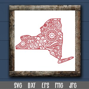 New York SVG File - New York State Mandala SVG File - New York Mandala SVG File - Mandala New York State Svg - State Clip Art - Art Print