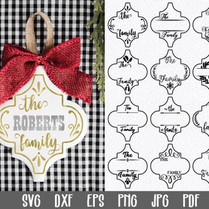 Christmas Ornament Family Monogram Bundle - 12 Christmas Ornament SVG Files - Arabesque Ornament SVG - Clip Art - Sublimation - Cut File
