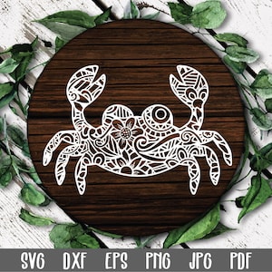 Plik SVG Mandala Kraba - Plik SVG do cięcia Mandala Kraba - Clipart - Wydruk artystyczny do druku - Pliki do cięcia - Plik do cięcia Kraba