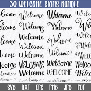 Pacchetto SVG di benvenuto - 30 file SVG del cartello di benvenuto - Pacchetto di benvenuto - Cartello di benvenuto della fattoria SVG - Cartello di benvenuto SvG - File di taglio di benvenuto