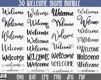 Welcome SVG Bundle - 30 Welcome Sign SVG Files - Welcome Bundle - Farmhouse Welcome Sign SVG - Welcome Sign SvG - Welcome Cut File
