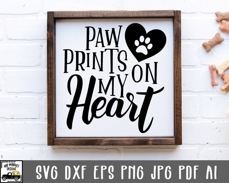 Download Paw Prints on my Heart SVG Cut File Dog SVG File Paw Print ...