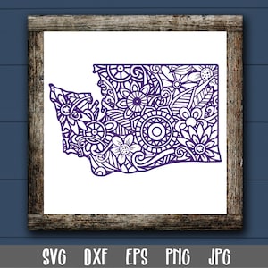 Washington SVG File - Washington State Mandala SVG File - Mandala SVG File - Mandala Washington State Svg - State Clip Art - Art Print