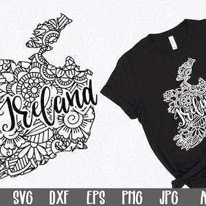 Ireland SVG File  - Ireland Mandala SVG Cut File - Mandala Clip Art - Art Print - Mandala Ireland SVG File - Sublimation File
