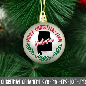 Ornement de Noël Alabama fichier SVG - fichier SVG d'ornement de Noël - fichier SVG de Noël - ornement d'état de Noël - sublimation