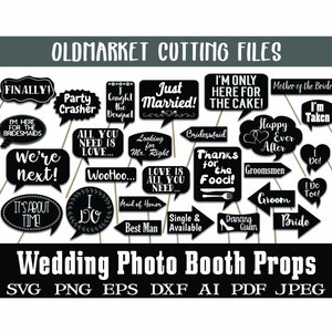 Hochzeit Fotoständer Requisiten und Dekorationen - SVG Cut File - DxF - PnG - JPeG - PdF - EpS - AI - Über 40 Bilder - Digital INSTaNT DOWNLoAD