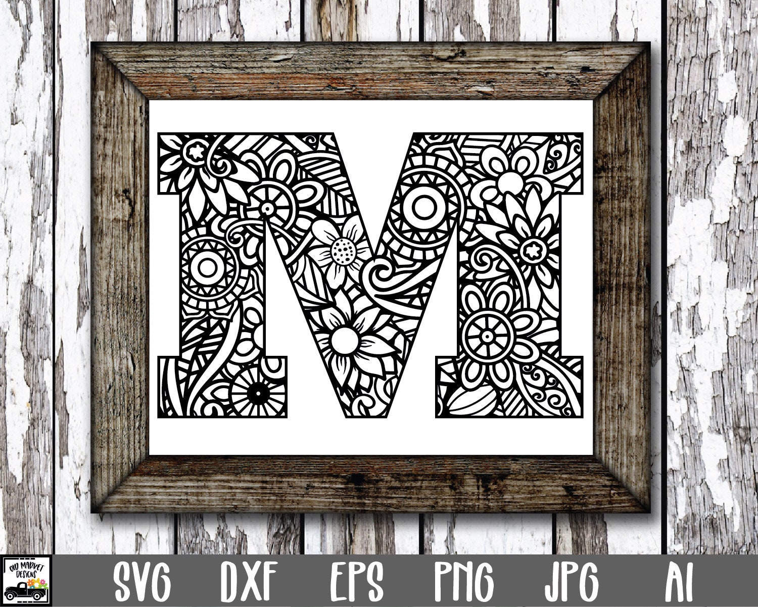 Letter M SVG File - Mandala Monogram Letter M SVG Cut File Letter M SVG File - Mandala Monogram Letter M SVG Cut File
