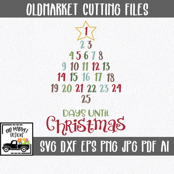 Download Christmas Countdown Svg Cut File Christmas Number Tree Etsy PSD Mockup Templates
