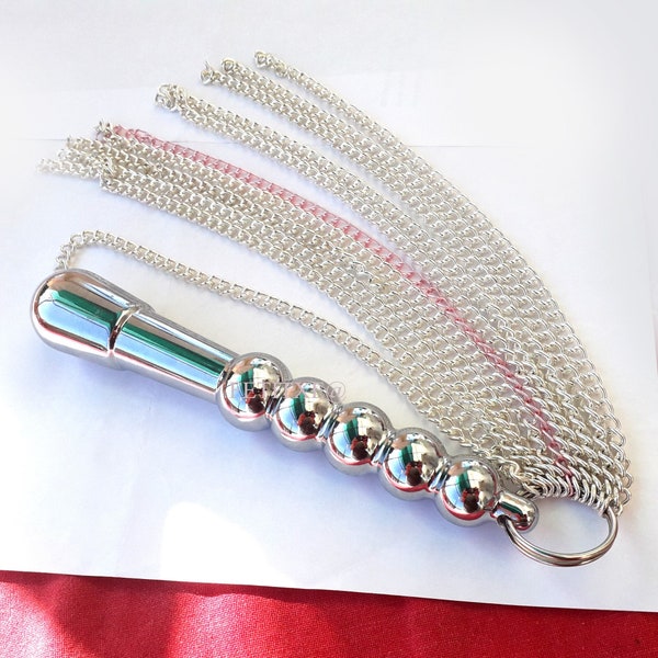 Metal Chain Dildo Flogger Plug Luxury Elegant Ketten-Peitsche Latigo Cadenas Mistress Sissy Teaser