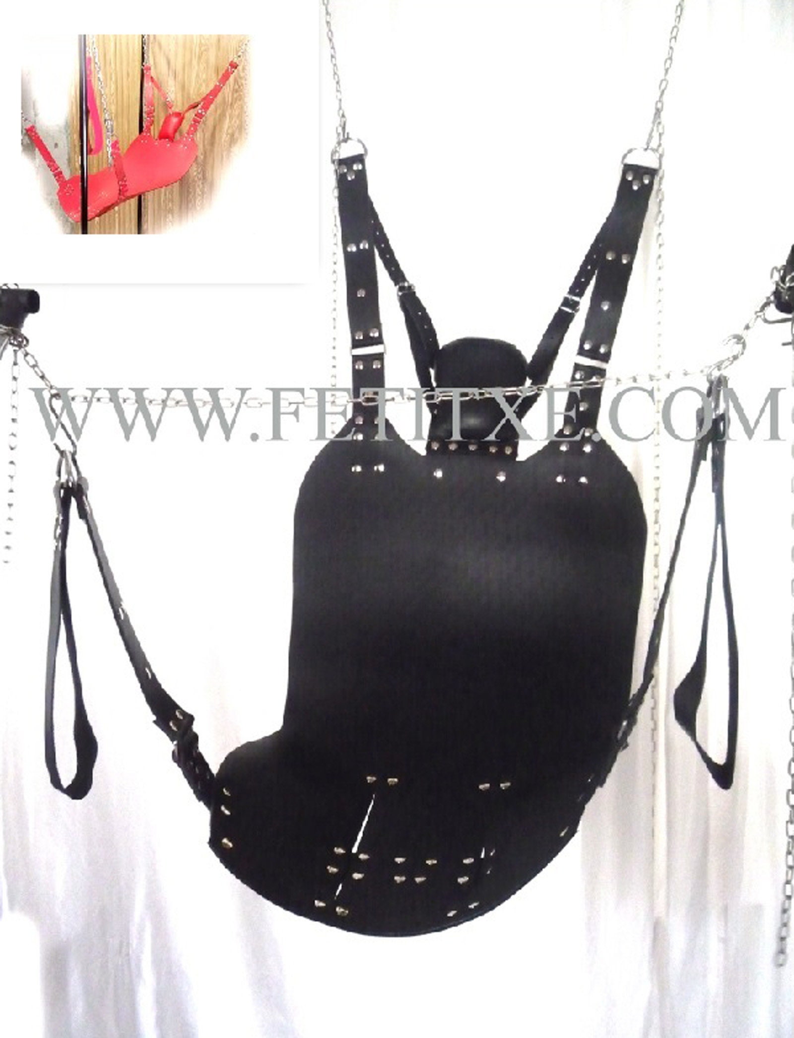 Genuine Heavy Duty Leather Hammock Sling Love Sex-swing C