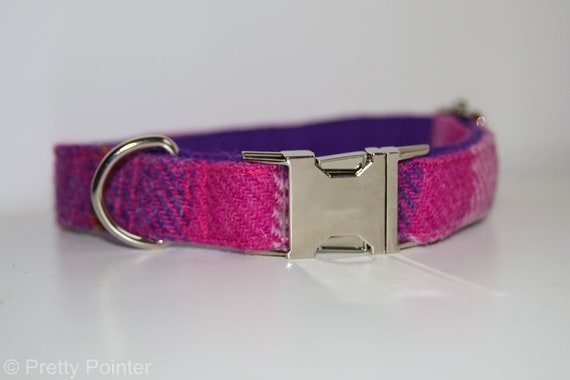 harris tweed puppy collar