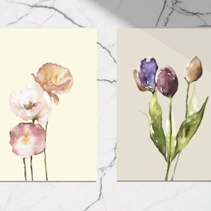 Zestawy pocztówek pocztówka akwarela wydrukowana karta pozdrowienia papier kwiaty ilustracja