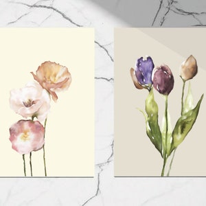 Postcard sets post card watercolor printed card greeting paper flowers illustration image 1