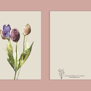 Postcard sets post card watercolor printed card greeting paper flowers illustration image 3