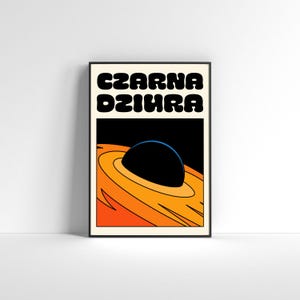 Czarna Dziura. Agujero negro. Espacio. Cosmos. Arte de ilustración. Póster artístico de pared A2 - 42 x 59,4 cm de Adela Madej