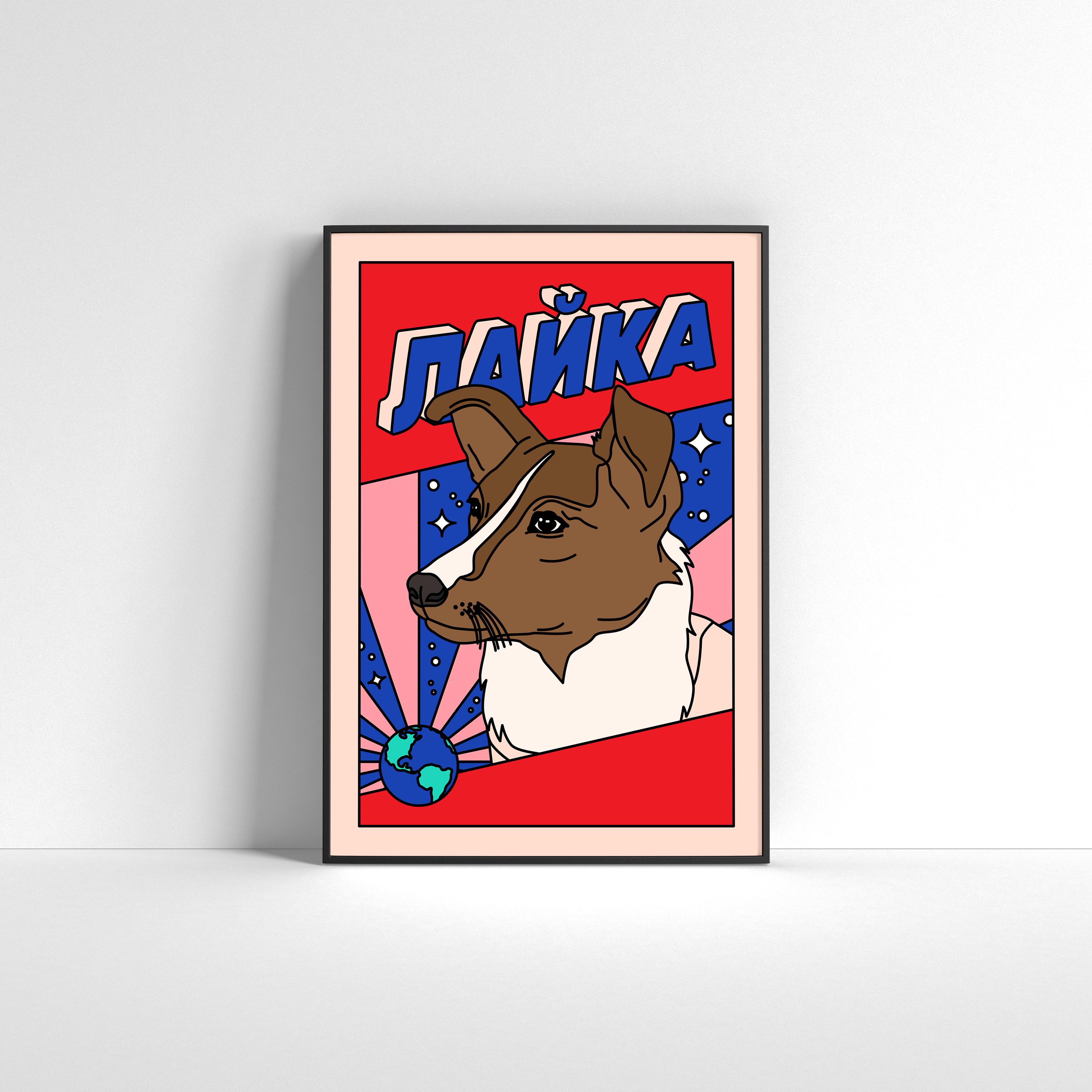 Laika. Space Dog. First Animal in Space. Cosmos. Sputnik. Animal 