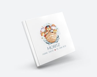 Baptismal book, baptismal album, gift for baptism, memory album - Noah's Ark - Personalized