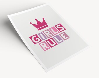 Children's room picture "Girls Rule"