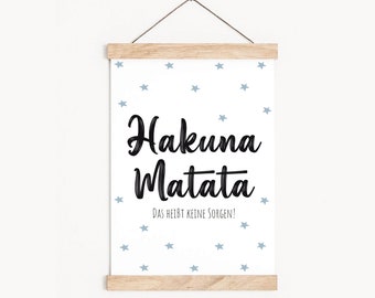 Children's room picture "Hakuna Matata" blue