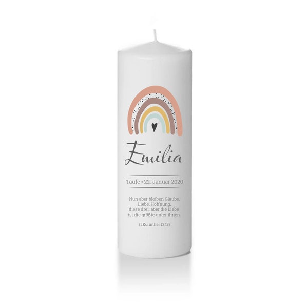 Baptismal Candle Rainbow - Personalized