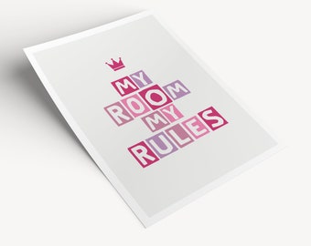 Kinderzimmerbild "My Room My Rules" - Mädchen