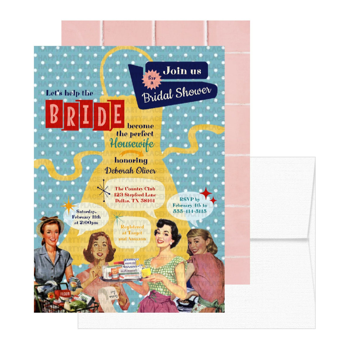 Retro 1950�s Housewife Bridal Shower Invitation 50�s Etsy