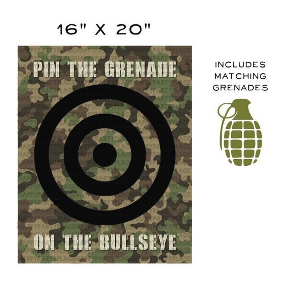 Instant Download Military Army Party Game Pin The Grenade On Etsy