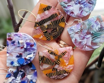 Terrazzo Arch Acrylic Earrings